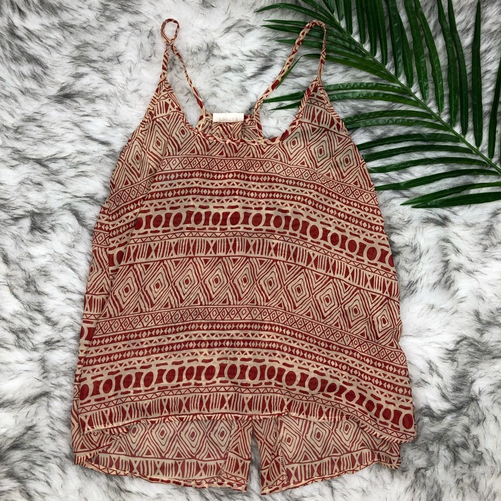 Poetry Tank Top Split Back Sheer Medium